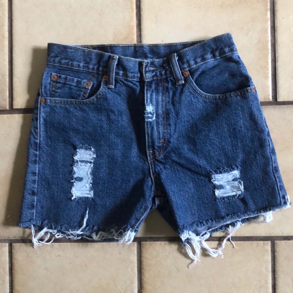 Vintage Levi’s 505 distressed cut off denim jean